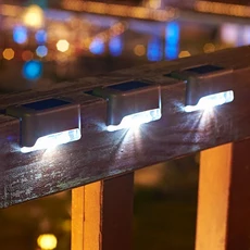 야외 계단 태양 빛 방수 정원 램프 울타리 통로 마당 파티오 장식 잔디 LED 조명 따뜻한, 04 White Light-White_01 1Pcs