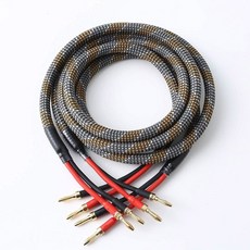 조조어 1팩 10AWG 스피커 케이블 금도금 바나나 플러그 무산소 구리 3.3FT, 1 Pair(10FT)