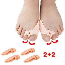 별오점 엄지 발가락 교정기 실리콘 끼우개 4개, 1세트