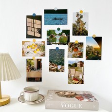 일상채움 감성 벽꾸미기 인테리어 포인트 엽서 28매+원형 스티커 48p, 혼합색상