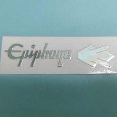 에피폰 기타 헤드 로고에 적합한 금속 태그 DIY 일렉트릭 로고 스티커 UV 떼어낼 수 필름 은색 2322962, 에피폰 기타 헤드 로고에 적합한 금속 태그 DIY 일렉