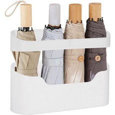 우산 꽂이 스탠드 월 마운트 홀더 젖은 우산을 위한 드립 트레이가 있는 현대식 입구 정리함 가정 사무실용 컴팩트하고 공간 절약형 수납 랙 화이트