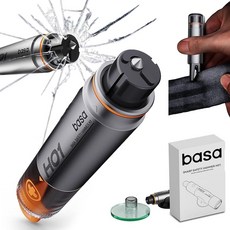 [ 1151947 ] BASA 자동차 창문 브레이커 안전벨트 커터 - 2-in-1 비상 탈출 도구 1초 만에 유리 깨기 립스틱 디자인 샘플 유리가 포함된 해머 안전 해머, [ 1151947 ] BASA 자동차 창문 브레이커 안