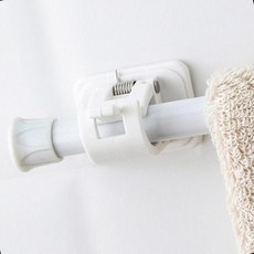 무타공 커튼봉 브라켓 못없이 벽 고정 걸이 레일 설치 홀더 부품, 투명