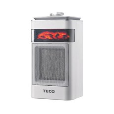 陶瓷電暖器 1000W 3D擬真火焰PTC陶瓷電暖器 TECO東元, 白色, XYFYN4001CB