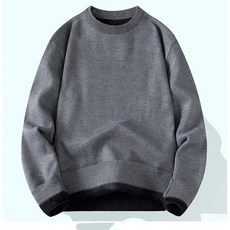 투니스 남성 단색 심플 긴소매 라운드넥 니트 스웨터