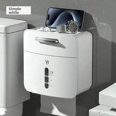 보관함 화장지 정리함 방수 대용량 펀치프리 벽걸이 롤 페이퍼 욕실용품, 1개, 2. WH