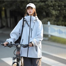 衝鋒衣外套 戶外三防夾克 寬鬆登山服 防風防水保暖情侶款夾克 - 臺灣發貨