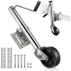 DNA 모터링 1000파운드 트레일러 잭 듀얼 휠 무거운 회전식 보트 해양 볼트 온 리프트 롤러 회전 스탠드 텐트 RV 트레일러용 포함 도구00691, 1200LBS