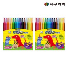지구화학 투명이 샤프식 색연필, 16색, 2개