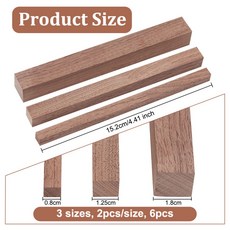 6PCS 호두 은못 막대 스틱 미완성 라운드 나무 공예 또는 DIY Braiding Tapestry, AECH03-12977