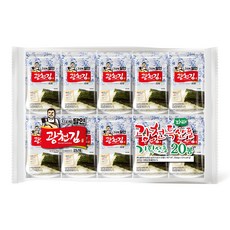 광천김 3대째 달인 파래 도시락김 20봉, 80g, 1개