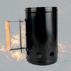 야외 숯불 점화 보조기구 캠핑 화덕 숯 빠른착화 공기순환 원통형 손잡이 내열, 1개, 상세페이지 참조