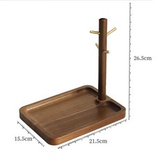 玄關鑰匙收納架 門口創意置物擺件, JM011【相思木+黃銅】, 1個