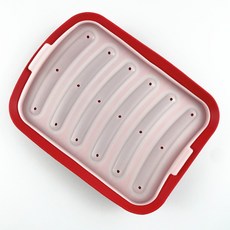 DFMEI 食品級硅膠香腸模具寶寶輔食工具自制火腿熱狗模具, 1個, 紅色:如圖