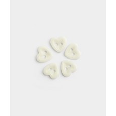 퀼트스타 베이비 슈슈 하트 단추 12mm 아이보리, 1세트