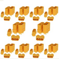 Amass 10쌍 XT90 수 암 불렛 커넥터 전원 플러그 RC Lipo 배터리 모터용 …, 10 pairs XT90 Connectors