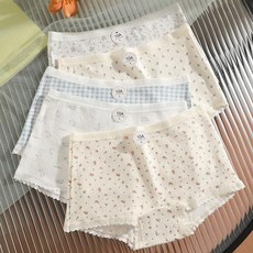 Eyimtech 귀여운 여성 사각 팬티 순면 고탄력 통기성이 좋다 5p