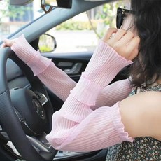 夏季冰袖 防曬 冰絲袖套 防紫外綫 夏天防曬袖套女 加長蕾絲網紗手套 薄款冰袖 開車寬鬆護臂 手臂套大碼, 1個, 【92454】黑色,均碼