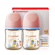 더블하트 모유실감 3세대 PPSU 디어프렌즈 젖병 트윈팩(젖꼭지미포함), 애니멀타운, 160ml, 1세트