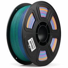 실크 PLA 3D 프린터 필라멘트 1.75mm 듀얼컬러 1KG (광택) 다색 변환 3D 프린터 필라멘트 고정밀도 대부분 FDM 3D프린터 호환, 무광 레인보우 (오로라 컬러)