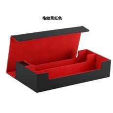 卡牌收納盒 PU皮質 豪華套裝, 1個, 黑紅