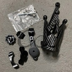 CJ 照後鏡手把飲料架 水壺架 杯架 水轉印，穩固耐用，安裝簡便，適用多種車型，騎行必備, 1個, 車把款
