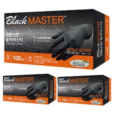 크린스킨 블랙마스터 니트릴장갑 블랙 S, 3개