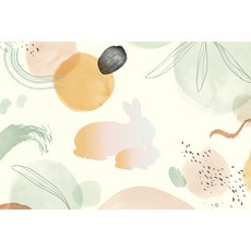 動物系列 軟式珪藻土地墊 60*40*0.5cm 防潮/吸水墊/FM4063, 1個, 森林小兔