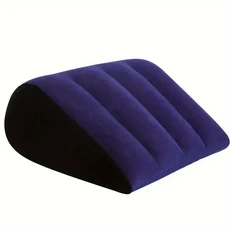 PVC 무리 실리콘 베개 블루 + 블랙 풍선 삼각형 실린더 웨지 소프트 쿠션, 01 45x36x16cm, 01 Blue