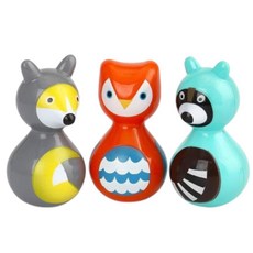 돌아기 호기심자극 발달놀이 미니오뚝이 3종세트 목가누는시기 오감자극 지능개발, 1개, 색상랜덤