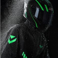 류보브 초강력 방수 오토바이 우비 상하세트 배달용 레인코트, 블랙