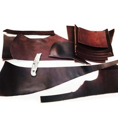 2파운드 채소 탄 가죽 천연 색상 스크랩 두께 7/10 (2 8 4 0mm) (중중량 2파운드), 2 He yweight Bordeaux Veg Tan