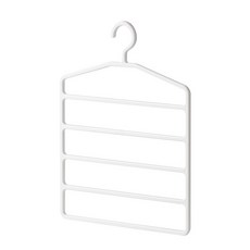 吉米家 多層褲架 家用防滑五層設計 衣櫃收納褲子圍巾領帶掛架 白色, 1個
