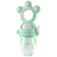 VISUTA 台灣現貨 推進式咬咬樂 嬰兒輔食器 寶寶果汁咬咬樂 嬰兒果蔬咬咬樂 輔食咬咬袋 推進式矽膠咬咬樂, 綠色, 1套