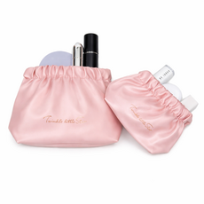 샤이니무드 휴대용 방수 미니 화장품 파우치 세트(대+소), 핑크