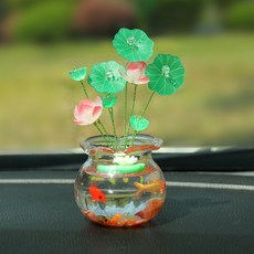 錦鯉好運瓶 荷花車用擺飾, 1個