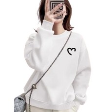 小蘭優購 日系愛心圓領寬鬆長袖衛衣 女 秋冬新款 韓版休閒百搭上衣