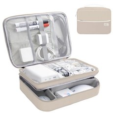 Miavers 전자 정리함 여행용 코드 정리함 파우치 휴대용 케이블 정리함 가방 케이블 코드 충전기 휴대폰용 여행용 전자 액세서리 보관 케이스 (오렌지)