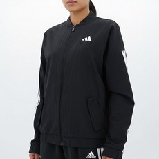 아디다스 여성 우븐 재킷 트레이닝 풀집업 아우터 삼선 루즈핏 캐주얼 자켓 경량 바람막이 헬스 스포츠 운동 봄버자켓