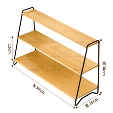 實木桌麵書架 桌上置物架 臺麵收納架 手辦展示架 移動書架 兒童書架 多層整理架 收納架, 原色-三層50cm
