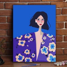 아름다운 여인들의 모임 아트즐기기 DIY 명화그리기 유화세트 페인팅, 40x50cm, 단발미녀, 1개