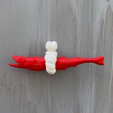디들루 액막이 명태 집들이 개업 선물 북어 자석 소품 인형 장식, 적색