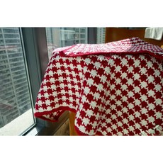 모미얀 하운드투스 블랭킷 담요 DIY 키트*유투브 무료 영상 포함, 진홍90, 1개