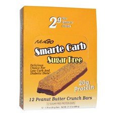 NuGO Smarte Carb無糖花生醬脆棒, 12入, 50g