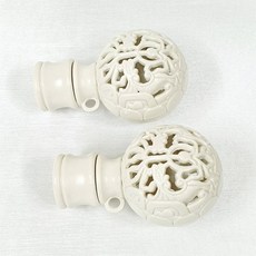 로즈퀸 25mm 커튼봉 봉마개 앤드마개 2P세트, 지구 아이보리