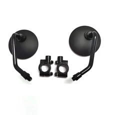 오토바이 백미러 레트로 ABS 7/8인치 핸들바 8/10MM 원형 베스파 50 125 LX PX GT60 야마하 XMAX 범용, 07 black short -holder