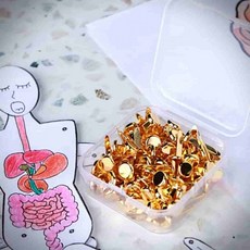 고정 할핀 골드 100P 종이고정핀 문서할핀 종이핀 원형할핀 책철, 단일옵션