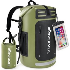 방수 휴대폰 케이스와 작은 가방 그린이 포함된 에어메일 드라이백, Green, Dry Bag + Small