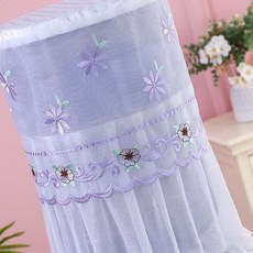 먼지차단 정수기커버 정수기물통 레이스 커버 2종세트 방진 덮개 생수통 장식, 퍼플